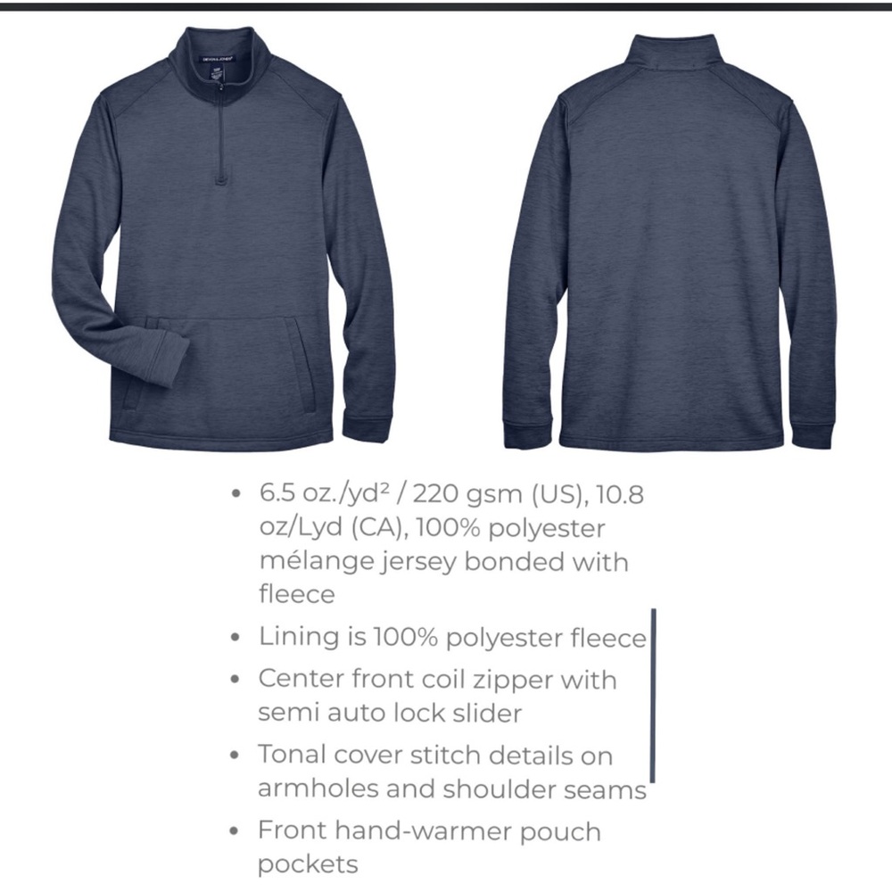 Navy Quarter-Zip Pullover
